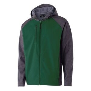 Holloway Men's Lightweight Jacket XL Hood Zipper Pocket Raider Softshell Green